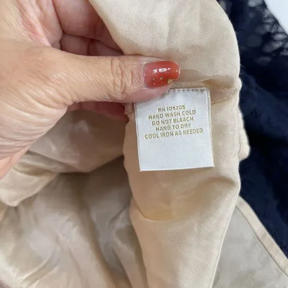 Sundance Dress Women's Blue Embroidered Mesh In Diamond Floral Pattern Sz 2 - Picture 9 of 10